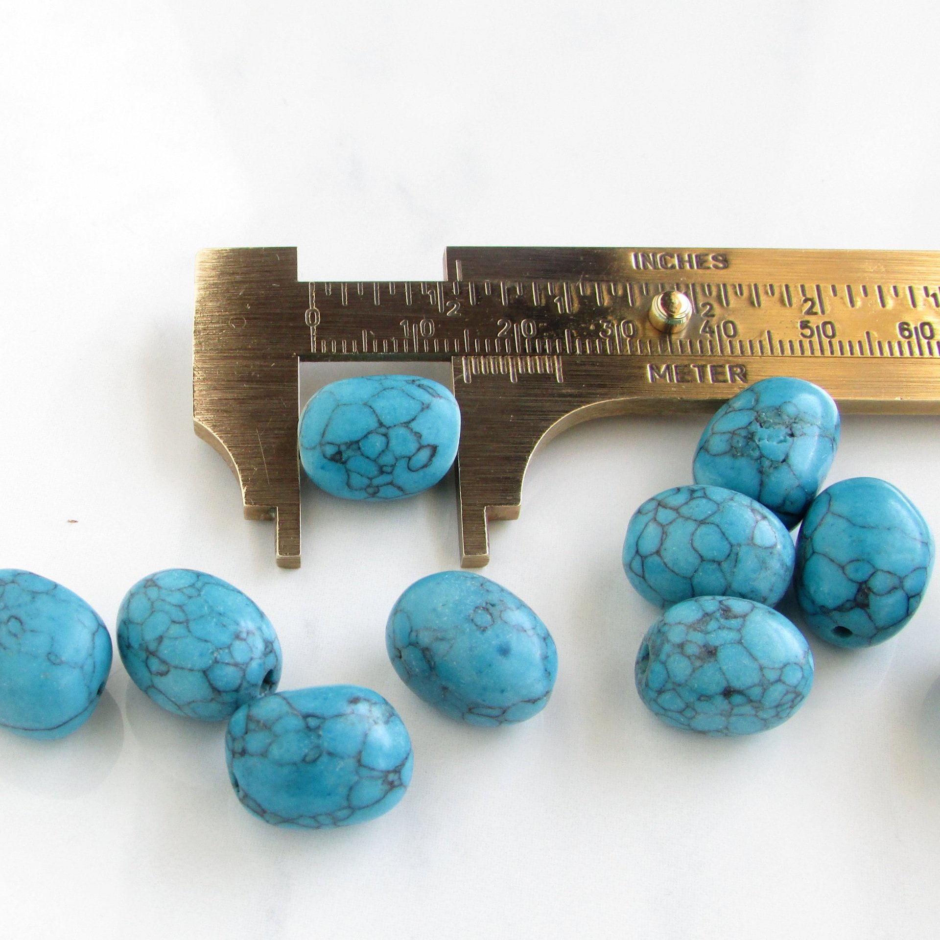 15x12mm Oval Imitation Turquoise Nugget Barrel Beads