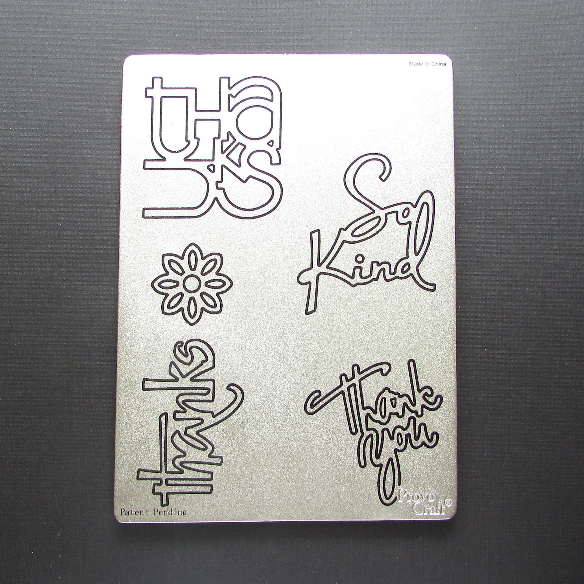 Large Provo Craft Metal Die, Script Phrases