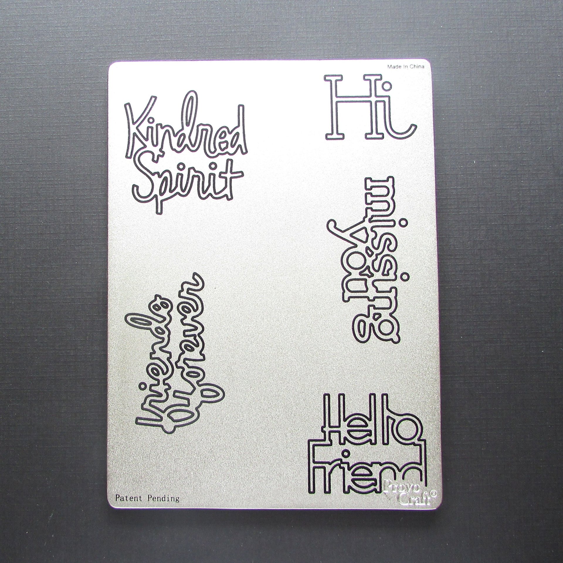 Large Provo Craft Metal Die, Script Phrases
