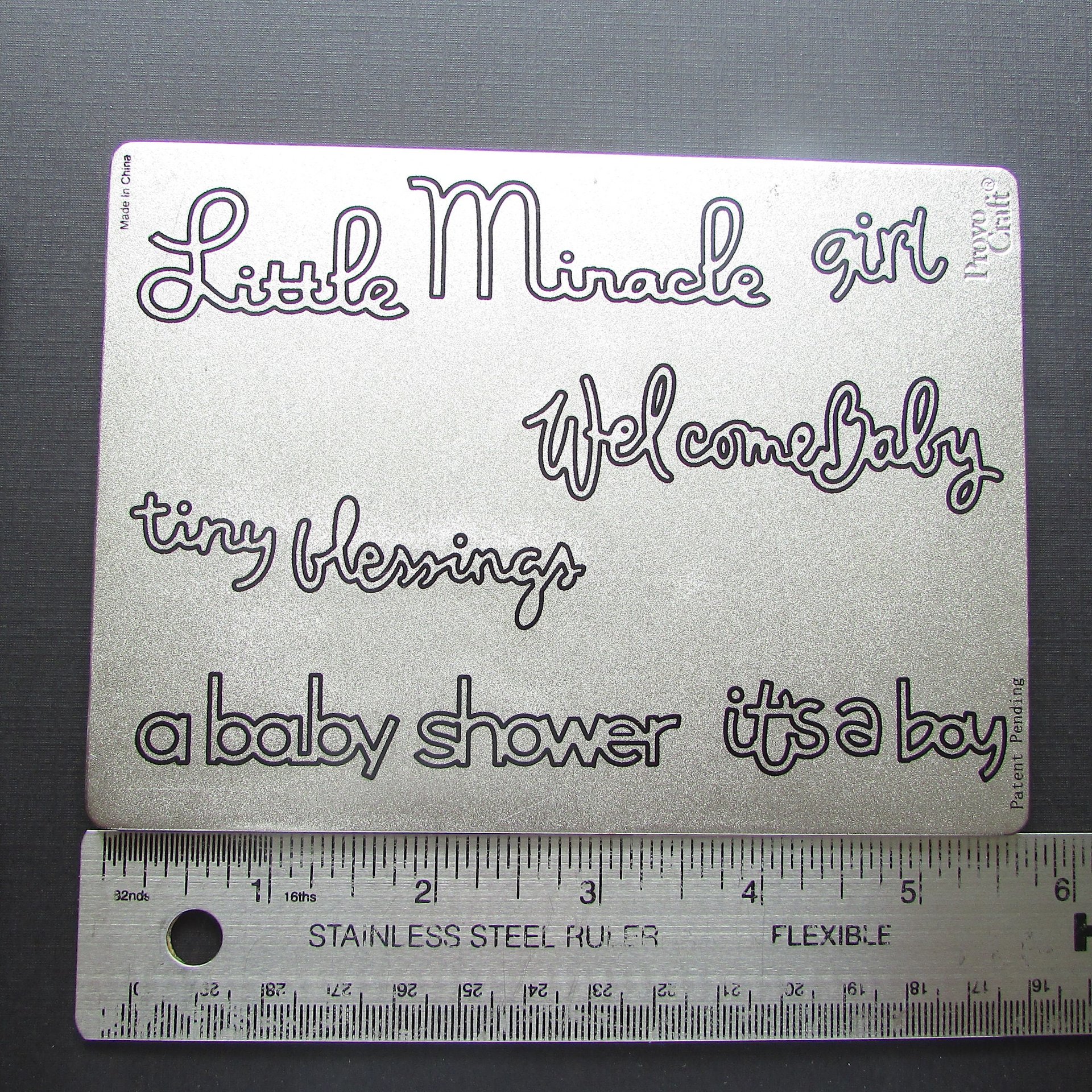 Large Provo Craft Metal Die, Script Phrases