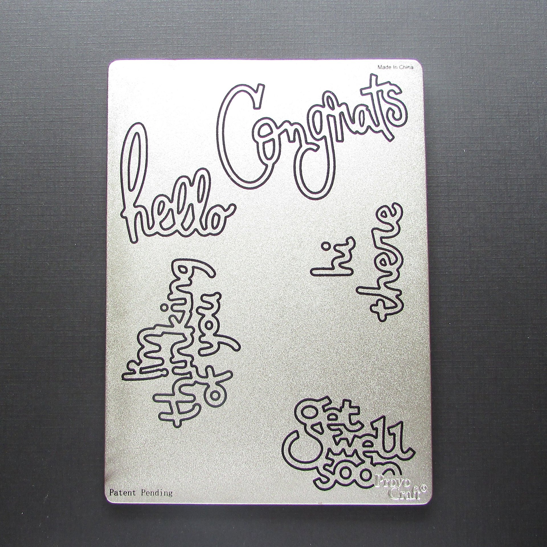 Large Provo Craft Metal Die, Script Phrases