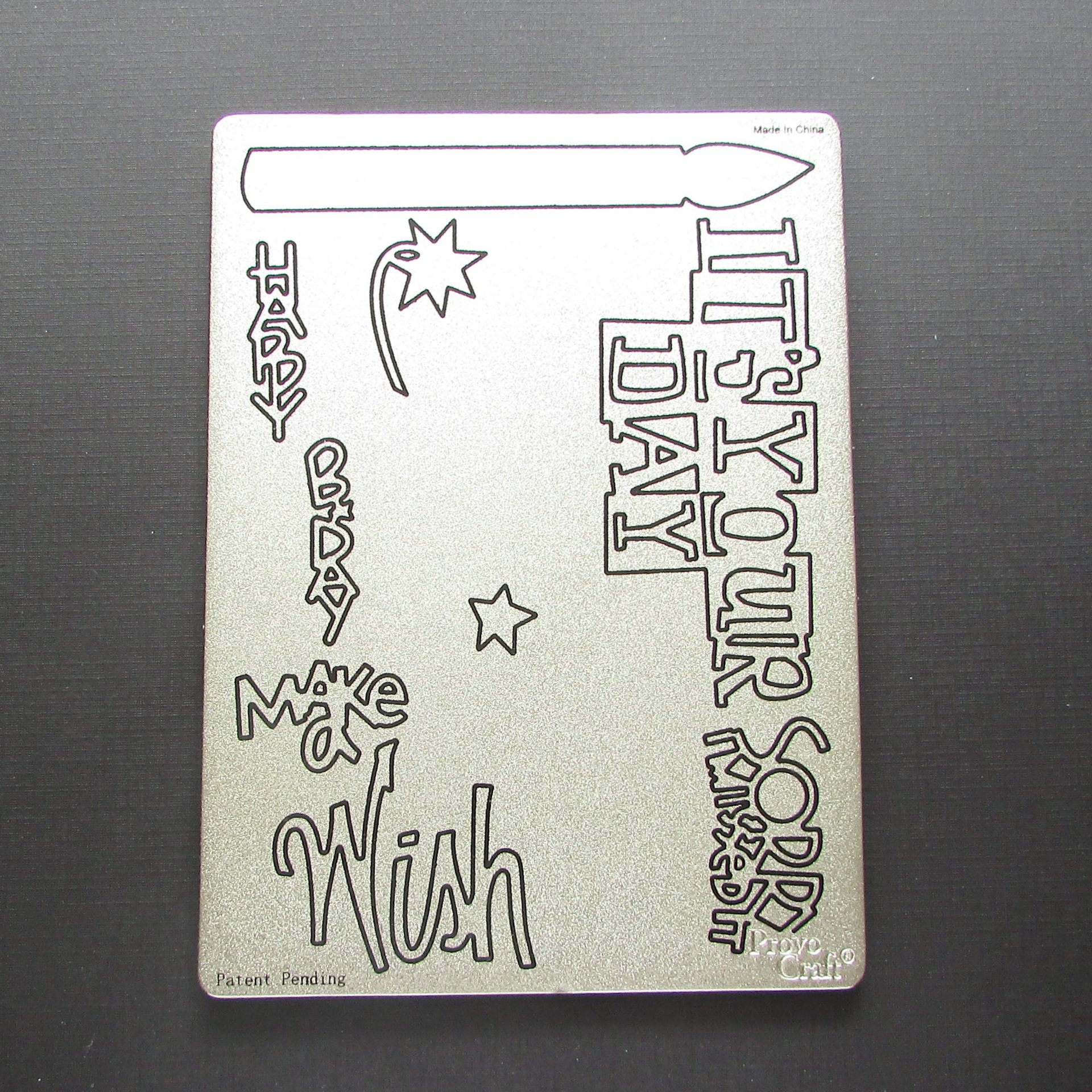 Large Provo Craft Metal Die, Script Phrases