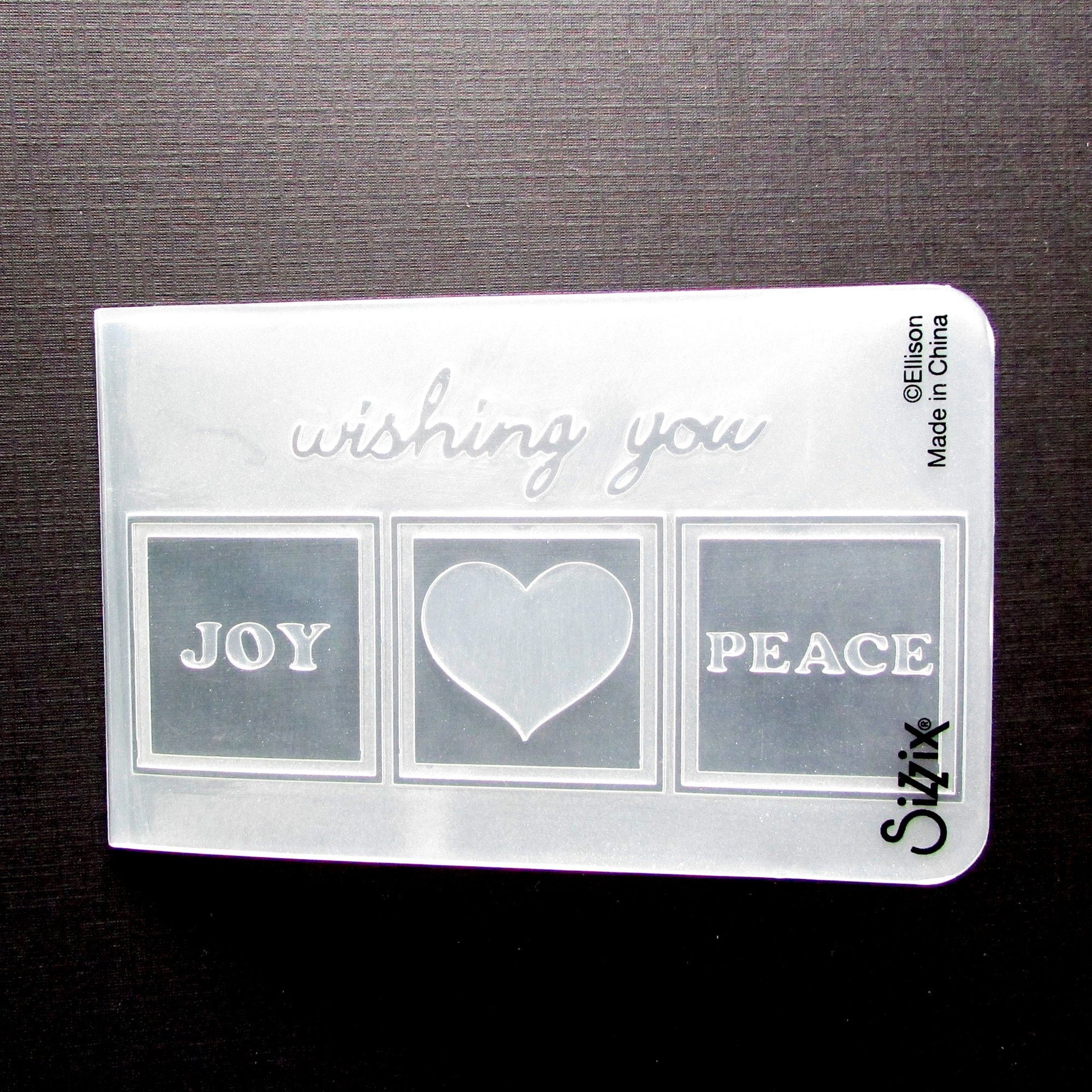 Wishing You Joy Sizzix Embossing Folder, 4.5" Rectangle
