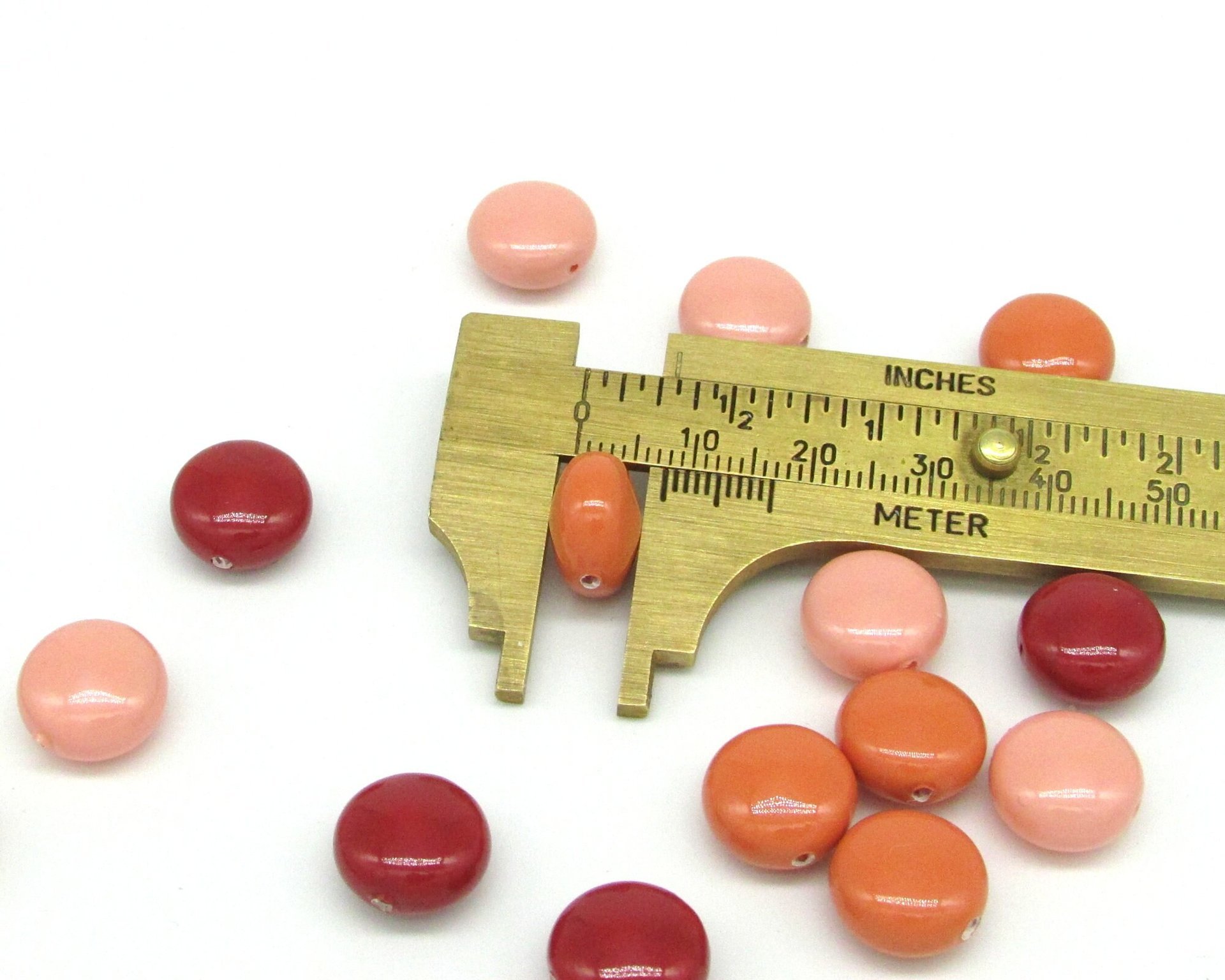 12mm Puffed Coin Bead Mix (15pc)