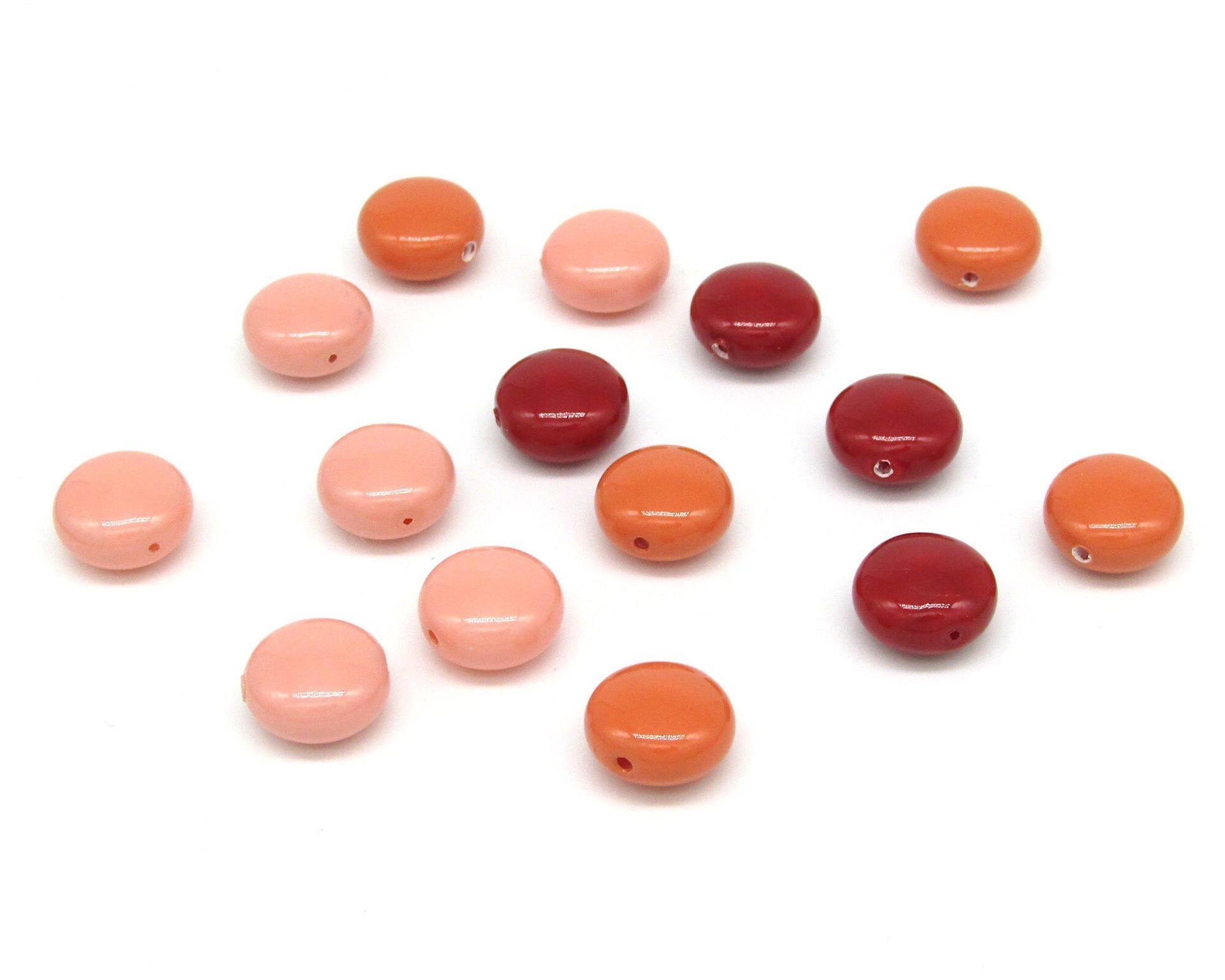12mm Puffed Coin Bead Mix (15pc)
