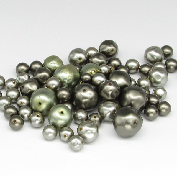 Vintage Gray Faux Pearl Bead Mix