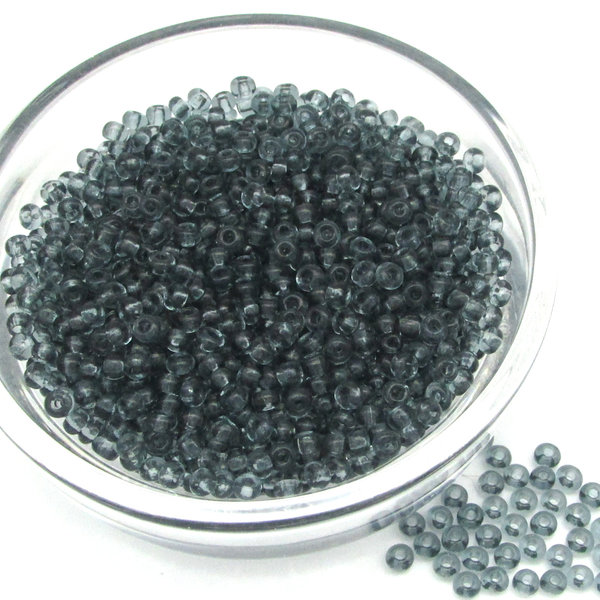 10/0 Tiny Seed Beads, Unfoiled Translucent Gray Mini Rocaille Spacers (25g)