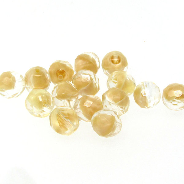 10mm Faceted Rounds, Fire Polished Czech Givre Beads