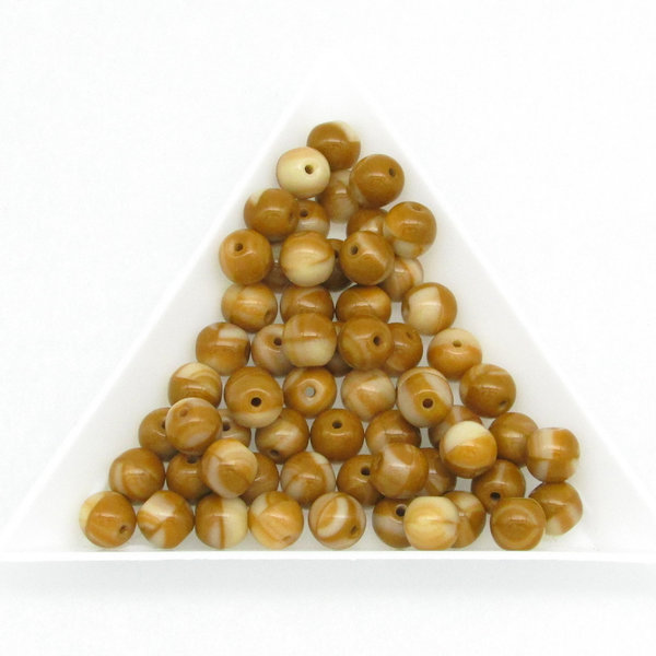 6mm Round Beads, Czech Pressed Glass Druks, Assorted Colors (40)