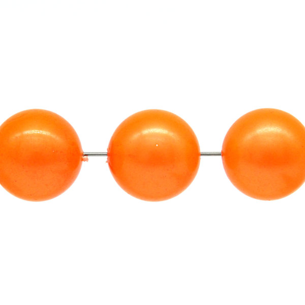 Vintage 18mm Bright Orange Plastic Beads (11)