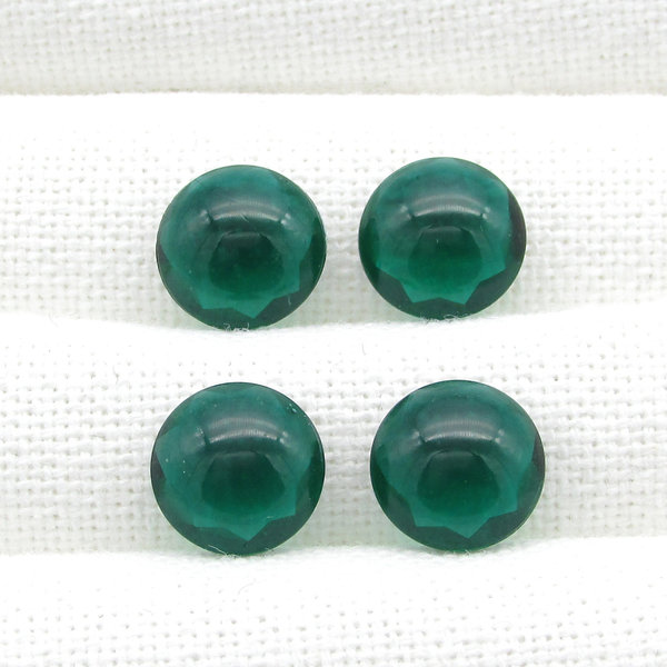 12mm Round Unfoiled Emerald Rhinestone Dentelles, Vintage Point Back Glass Gems (4)