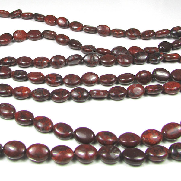 Poppy Jasper 9mm Oval Beads
