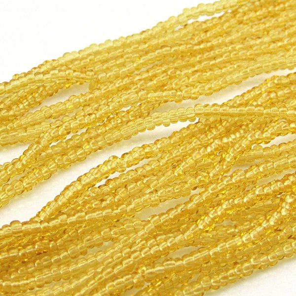 Translucent Topaz Czech Glass 14/0 Rocaille Seed Beads