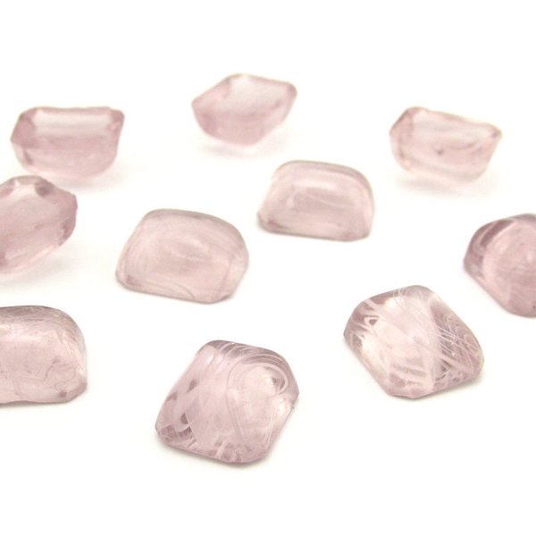 Octagonal Light Amethyst Glass Stones (10)