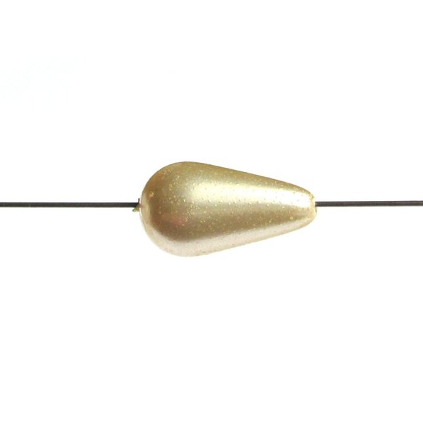 24x13mm Large Teardrops, Opaque Champagne Focal Beads, Czech Glass Pearls (9)
