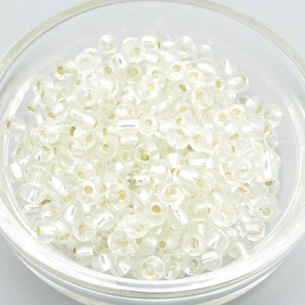 6/0 Seed Beads, Silver Lined Clear Spacers (25g)