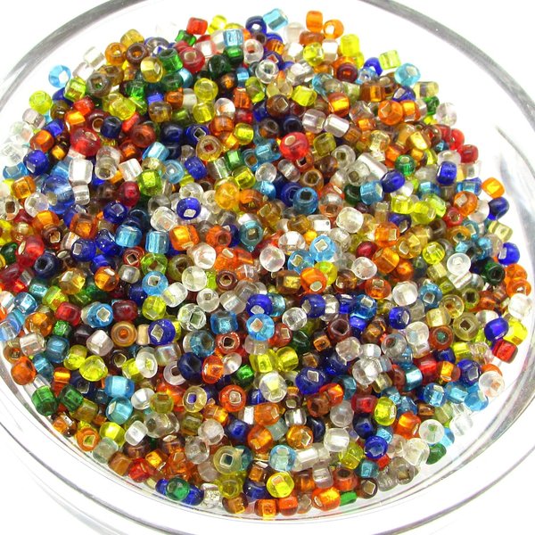 Rainbow Seed Bead Mix, 11/0 Foiled Mini Rocailles (25g)