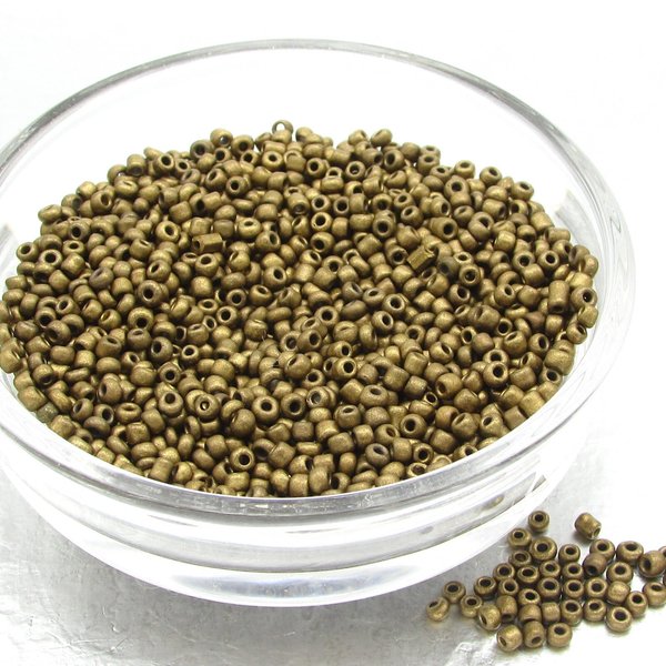 11/0 Seed Beads, Opaque Matte Bronze (25g)