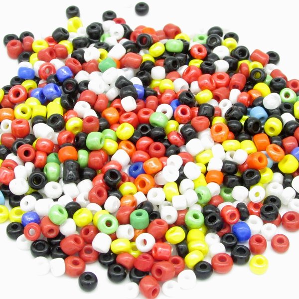 Opaque Seed Bead Mix, 6/0 and 8/0 Rocailles, Shiny Round Spacers (50g)