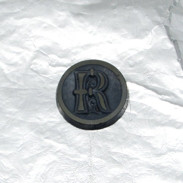 Vintage Letter Cabochon, 21mm Beveled Round Carved Art Nouveau Initial Glass Stone