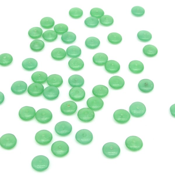 7mm Flat Rondelles, Front-Drilled Czech Glass Beads