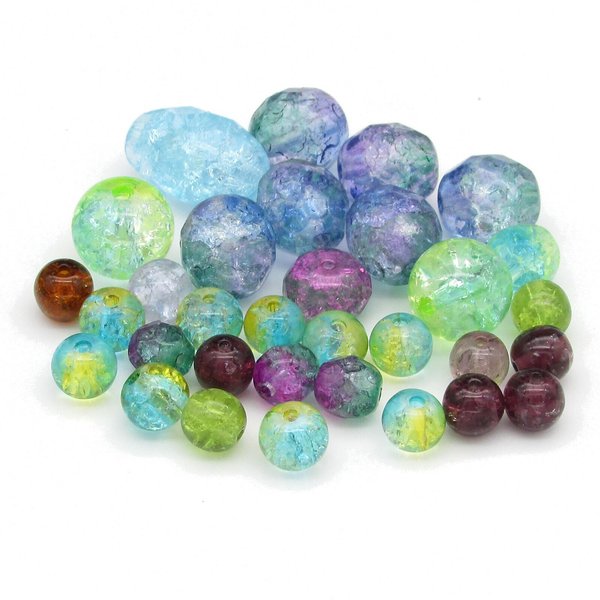 Czech Crackled Glass Bead Mix