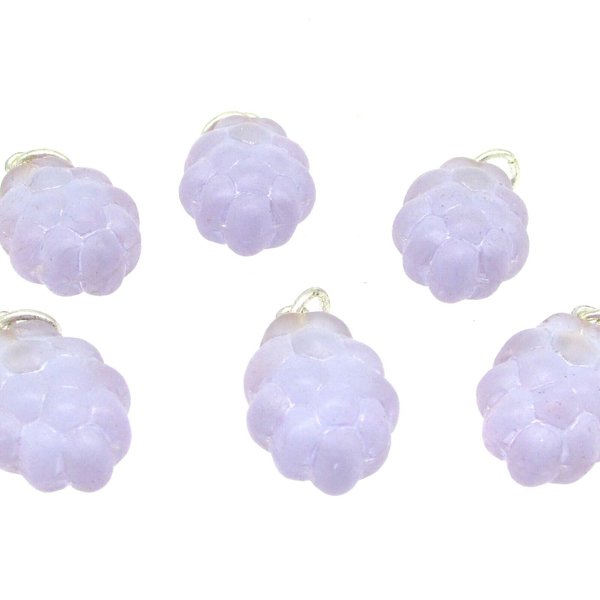 20.5x13mm Grape Cluster Charms, Czech Pressed Glass Bead Pendants