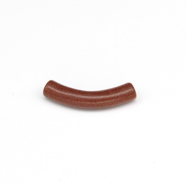 Curved Noodle Pendant, 35x7mm Cylinder with Half-Drilled Ends