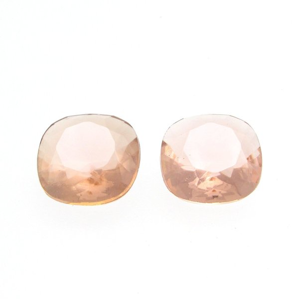 Vintage 14mm Square Light Peach Cushion Rhinestones