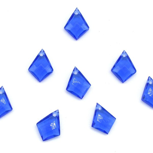 11x8.5mm Blue Kite Briolette Faceted Angular Teardrop Beads