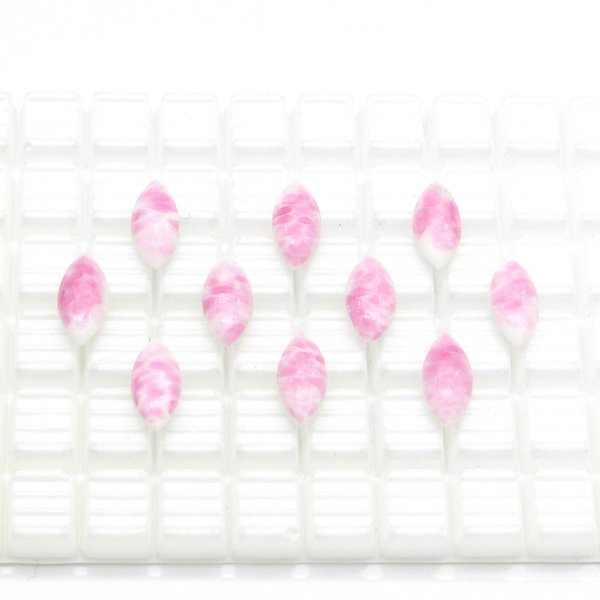 15x7mm Navette Rhinestones, Opaque Pink Vintage Point Back Glass Stones