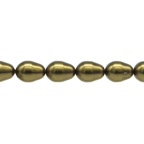 11x8mm Baroque Teardrops, Antique Brass Crystal Pearl Beads